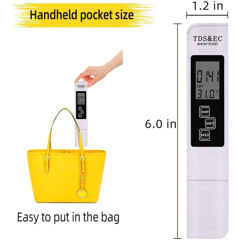 Digital TDS, EC and Temperature Tester