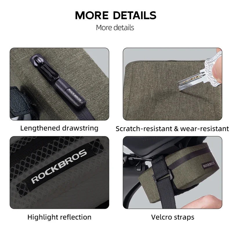 Borsa Sella Bici ROCKBROS Impermeabile MTB Borsa da Strada Bici Portatile 0,4L Mini Borsa Posteriore Leggera