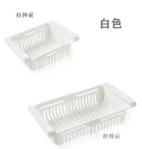 Multi Functional Refrigerator Storage Basket, Retractable Refrigerator Partition Storage Rack, Kitchen Drain