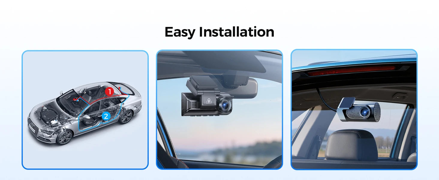 Dual Dash Cam Front and Rear 4K 2.5K GPS Wi-Fi