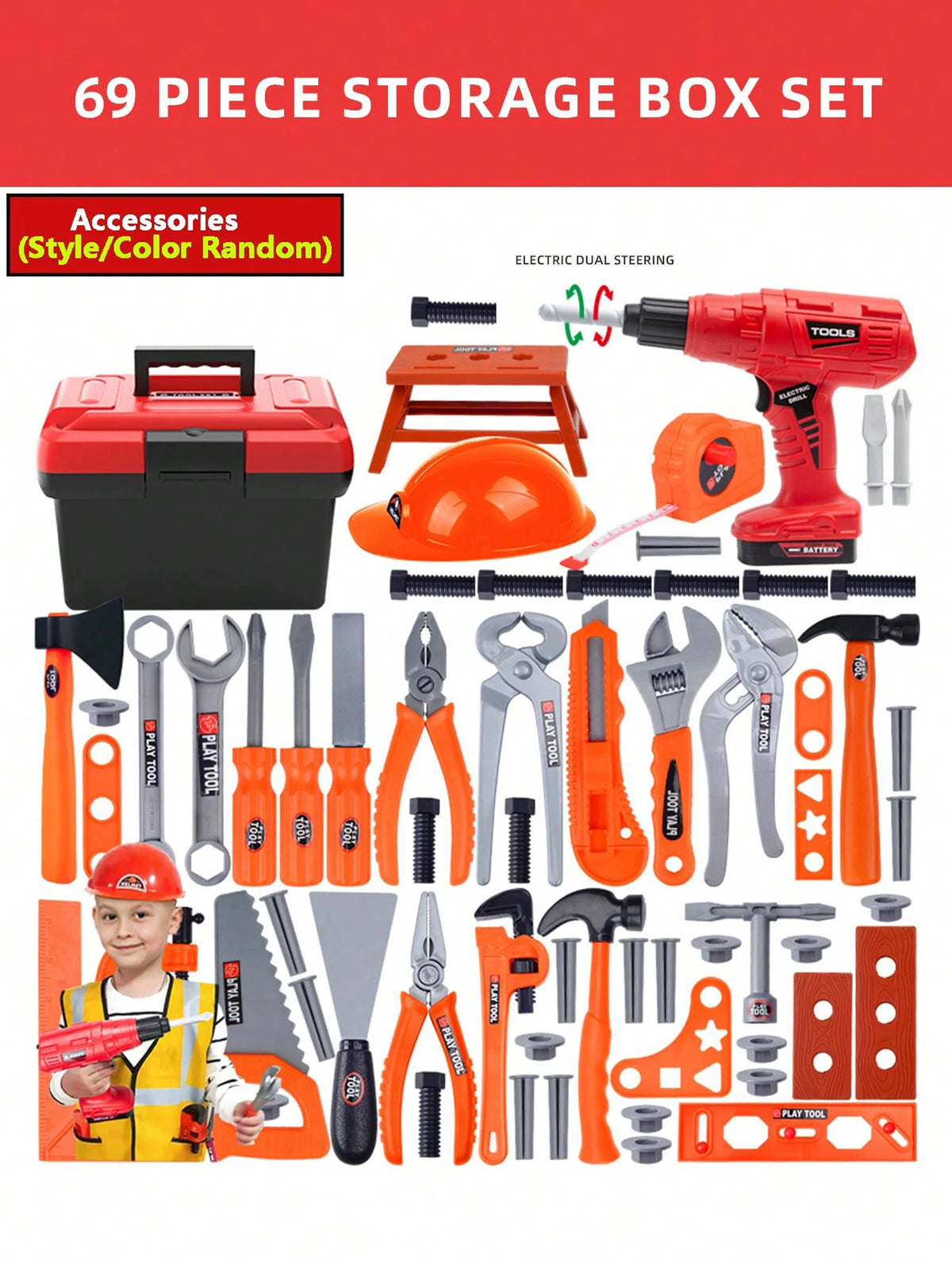 Kids Pretend Tool Kit for Imaginative Repair Play