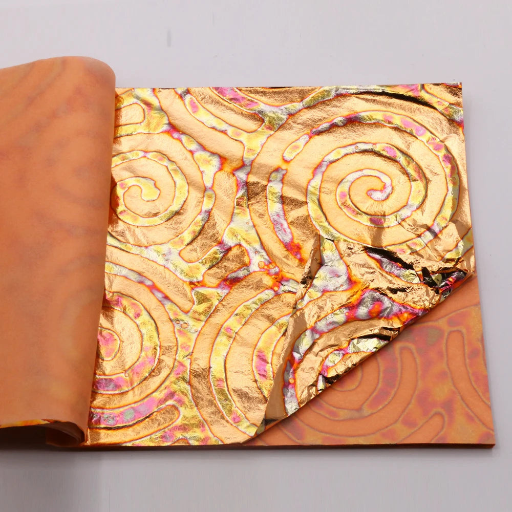 Variegated Imitation Gold Leaf, 25 Sheets, 14 cm
