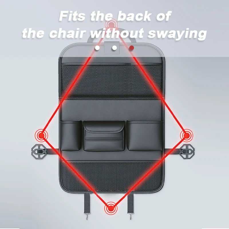 9 in 1 Car Seat Back Organizer with Hidden Tray, Mesh Pocket and Tissue Holder