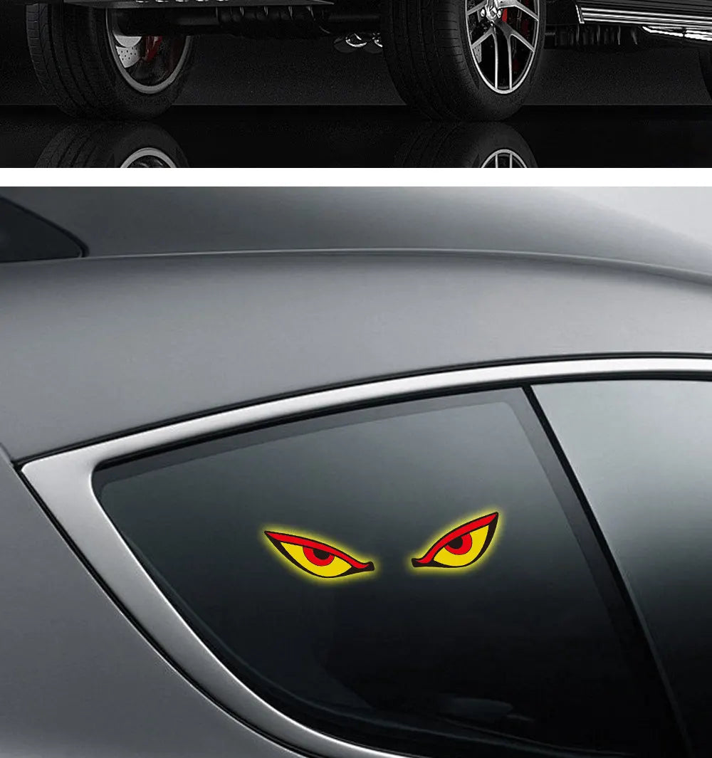 SEAMETAL Car Dynamic Expression Light Neon LED Solar Type-C Rechargeable Wireless Devil's Eyes Light Smart Sensor Universal Fit