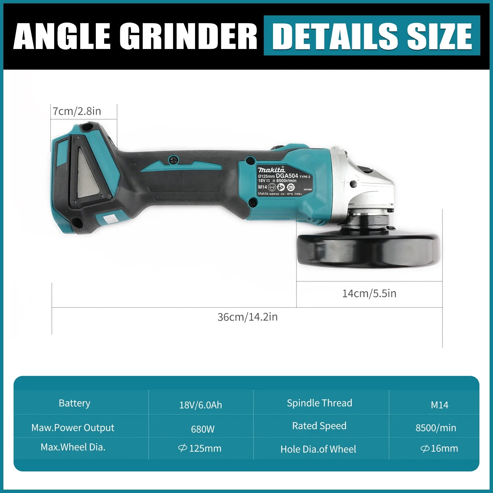 Makita DGA504 125mm Brushless Angle Grinder ⚡