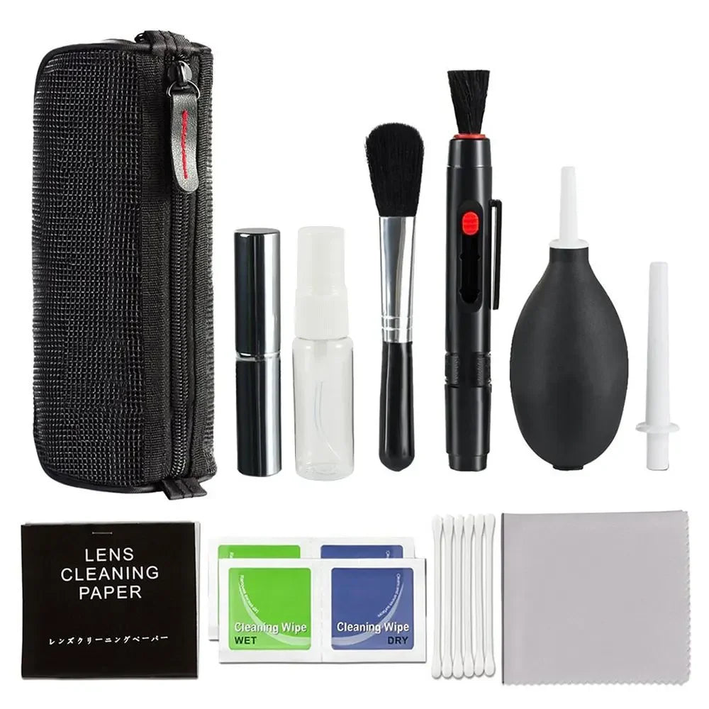 Kit de limpeza de lentes para câmaras com soprador de ar