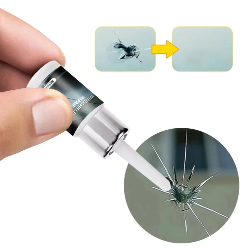 Auto Frontscheiben-Riss Reparaturwerkzeug DIY Auto Fenster Handybildschirm Reparatur Kit Glas Aushärtung Klebstoff Auto Glas Kratzer Riss Reparatur Multifunktions Glasreparatur-Flüssigkeit