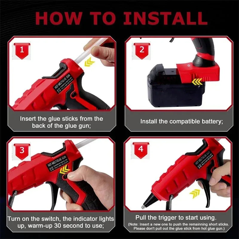 Cordless Glue Gun for Compatible 18 V Batteries