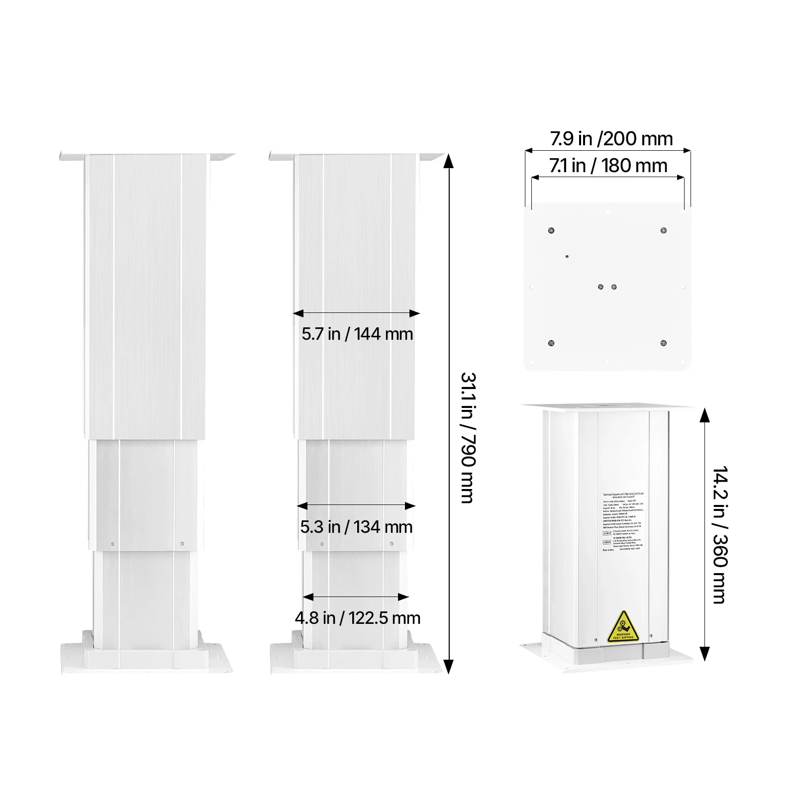 Elektrický zdvíhací stĺpový systém 80 kg nastaviteľný 36–79 cm