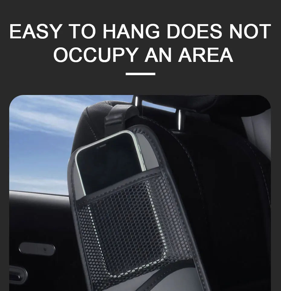 SEAMETAL Car Seat Side Storage Bag Hanging Auto Seat Organizer Tissue Holder Universal Mesh Storage Pocket for Phone Bottle