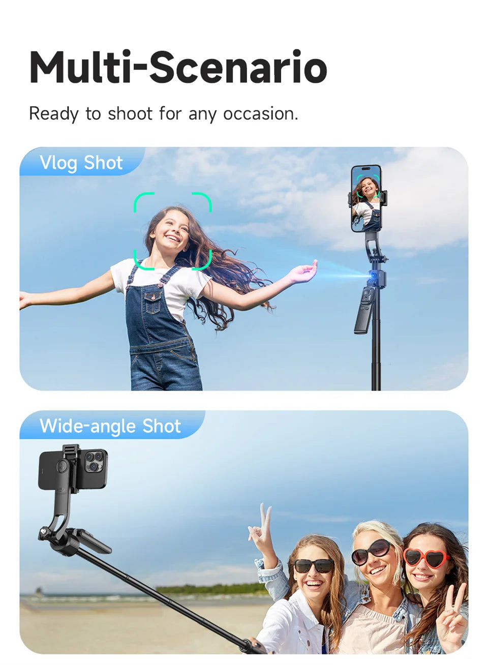 C17 sledovací stativ na telefon a držák na selfie