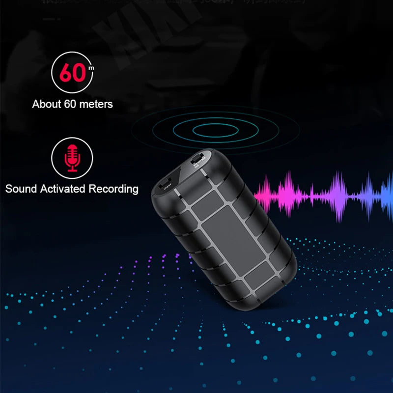 Mini enregistreur vocal activé par la voix avec batterie de 500 heures et support magnétique