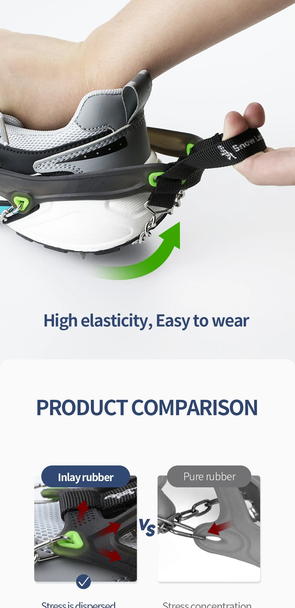22-Tooth Ice Gripper Crampons for Hiking and Snow Walking