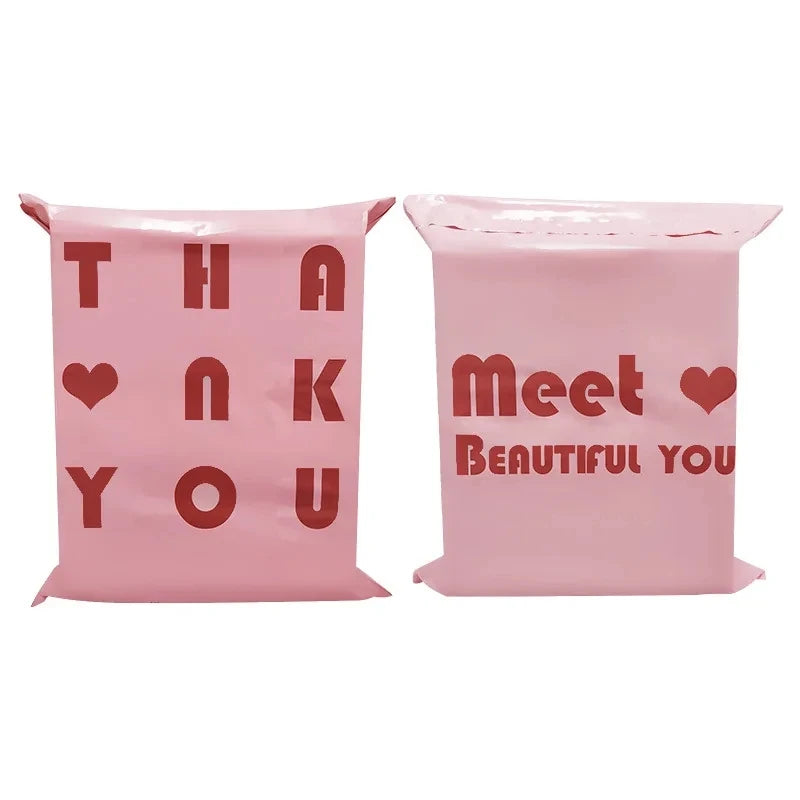 INPLUSTOP 20Pcs/lots Pink Courier Bags Thicken THANK YOU Plastic Shipping Bags Self Seal Envelopes Post Clothing Mailing Pouch