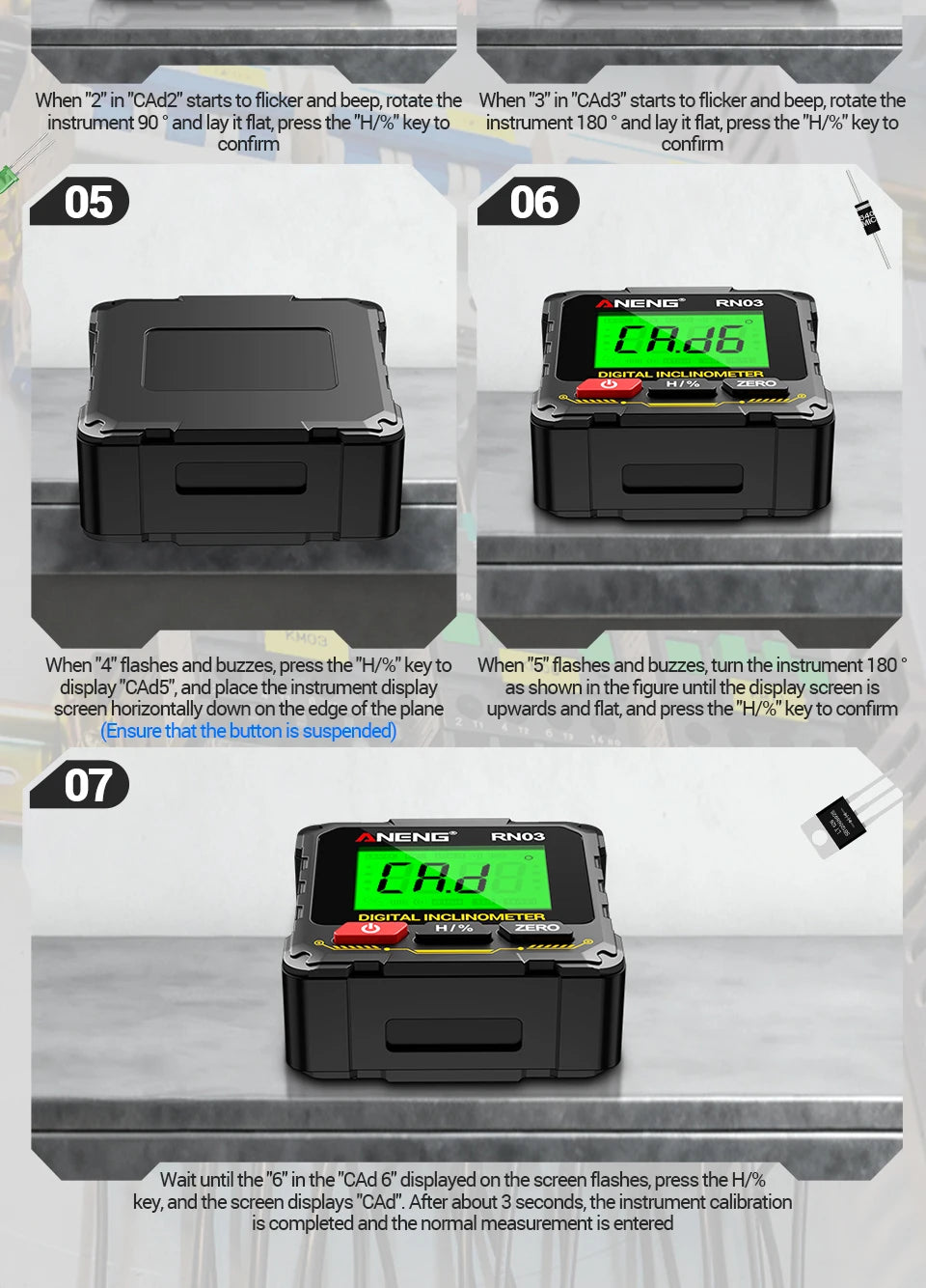 Digital Angle Gauge 0.05° Accuracy 360° Magnetic Inclinometer