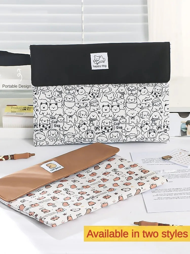 Kapibala File Bag Student Stationery Bag Cartoon High Appearance Large Capacity Zipper Storage Bag Kapibala File Bag Student St