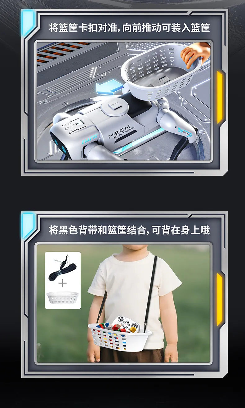 Chien robot intelligent AI télécommandé avec bac de chargement