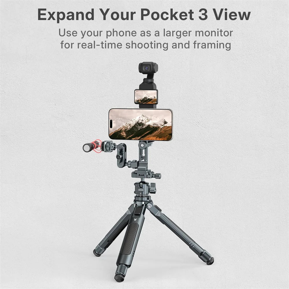 Dual-Phone Teleprompter and Camera Support