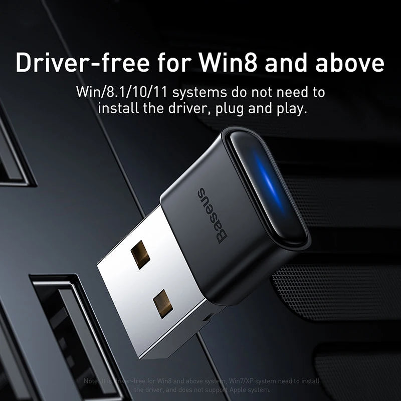 Baseus USB Kablosuz Bluetooth Dönüştürücü, Bilgisayarlar ve Dizüstü Bilgisayarlar için