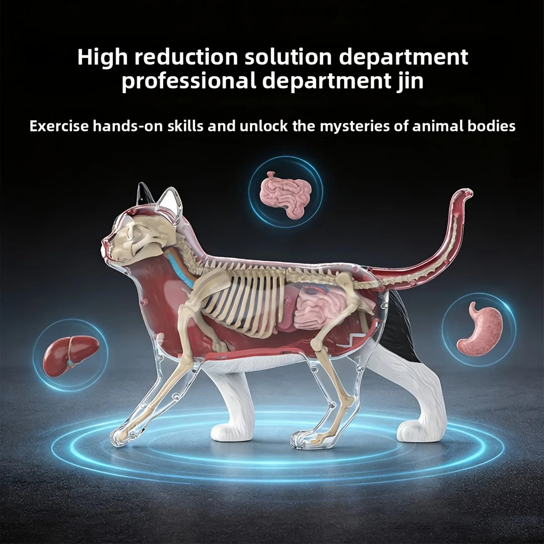 Kattenskelett och inre organ-assemblationsmodell
