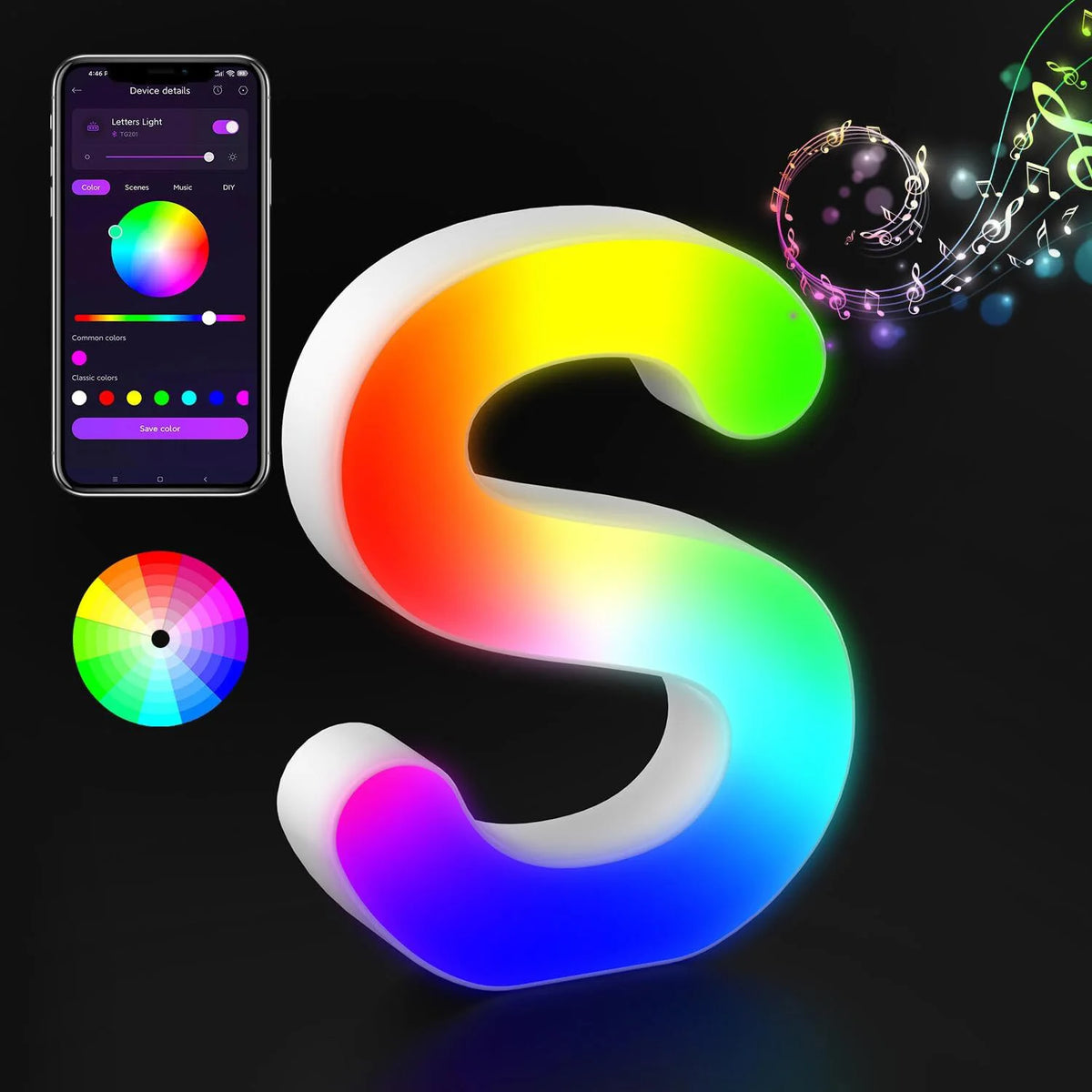 Appstyrt RGB LED-bokstavlampe