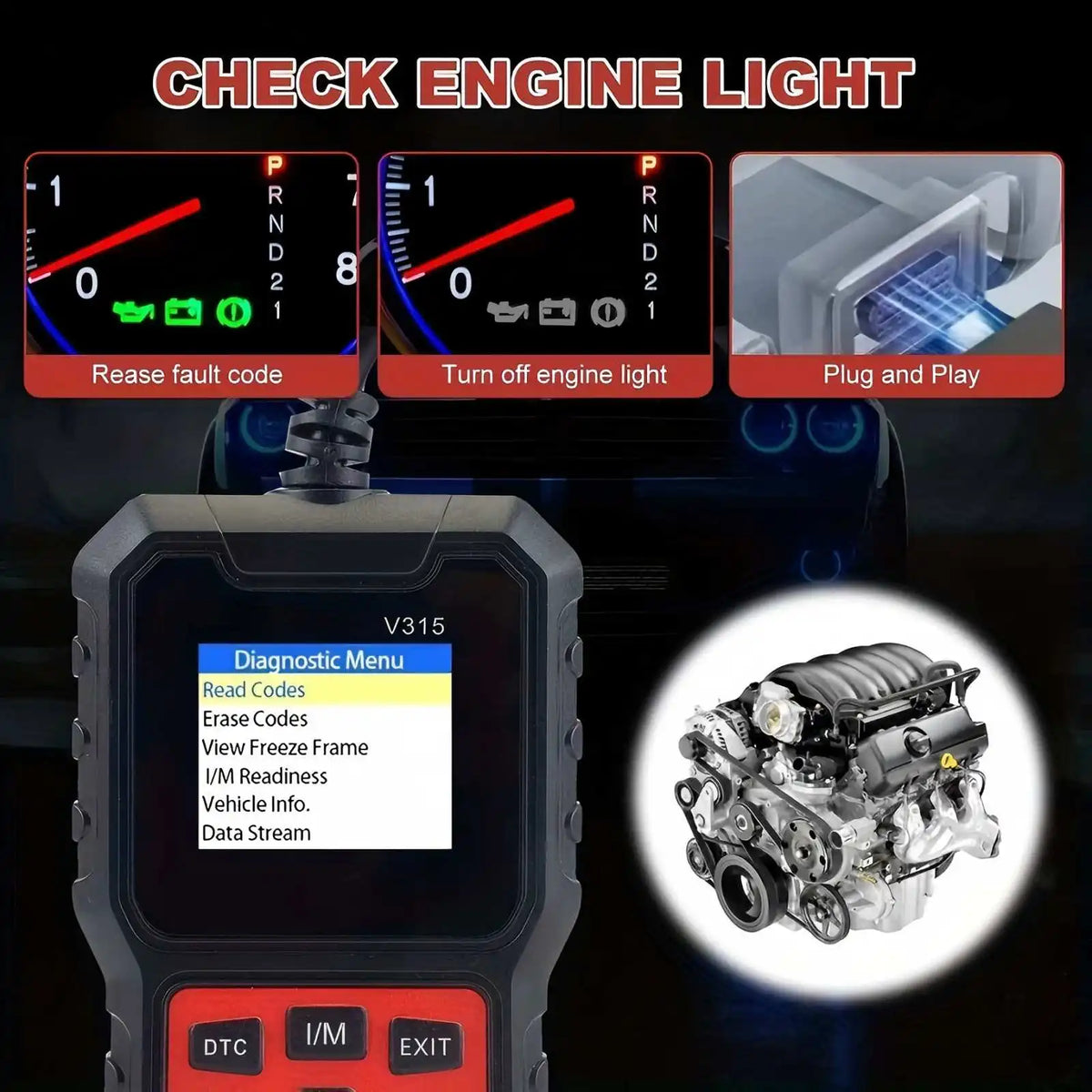 V315 OBD-II/EOBD Handheld Engine Fault Code Reader
