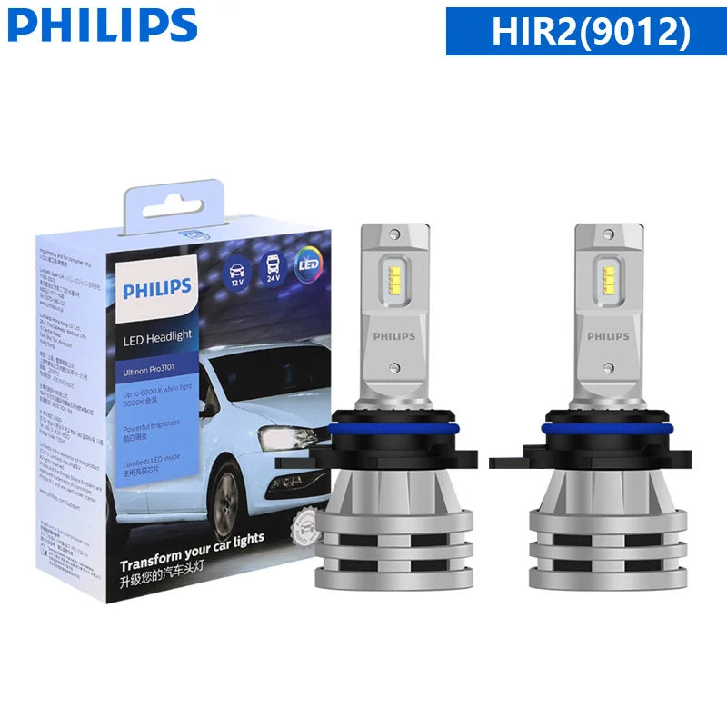 Philips Ultinon Pro3101 LED H4 H7 H11 Phare de véhicule 12V/24V 6000K Blanc lumineux H1 H3 HB3 9005 HB4 9006 HIR2 9012 Lampes LED