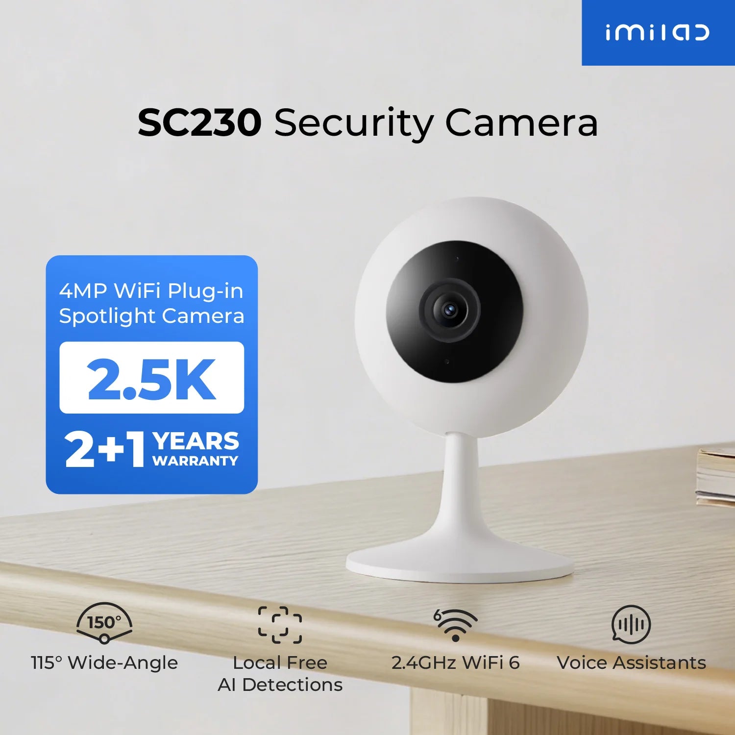 IMILAB SC230 2.5K Indoor Wi-Fi Security Camera with AI Detection