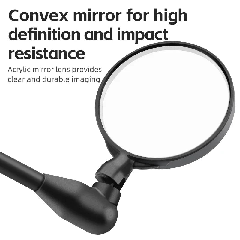 Bicycle Helmet Rearview Mirror with 360° Adjustable Viewing Angle