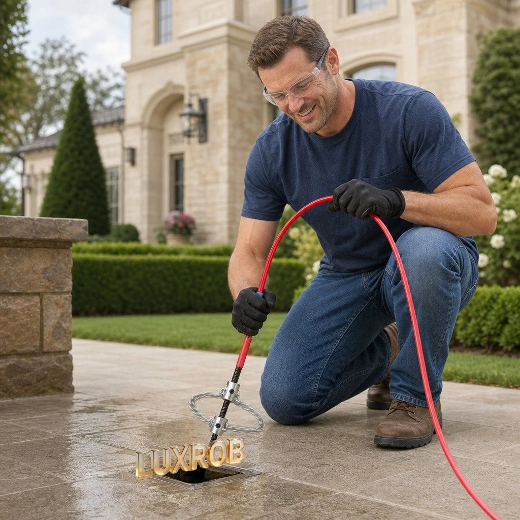 Flexible Drain Cleaning Tool Kit with Attachments for Tough Clogs