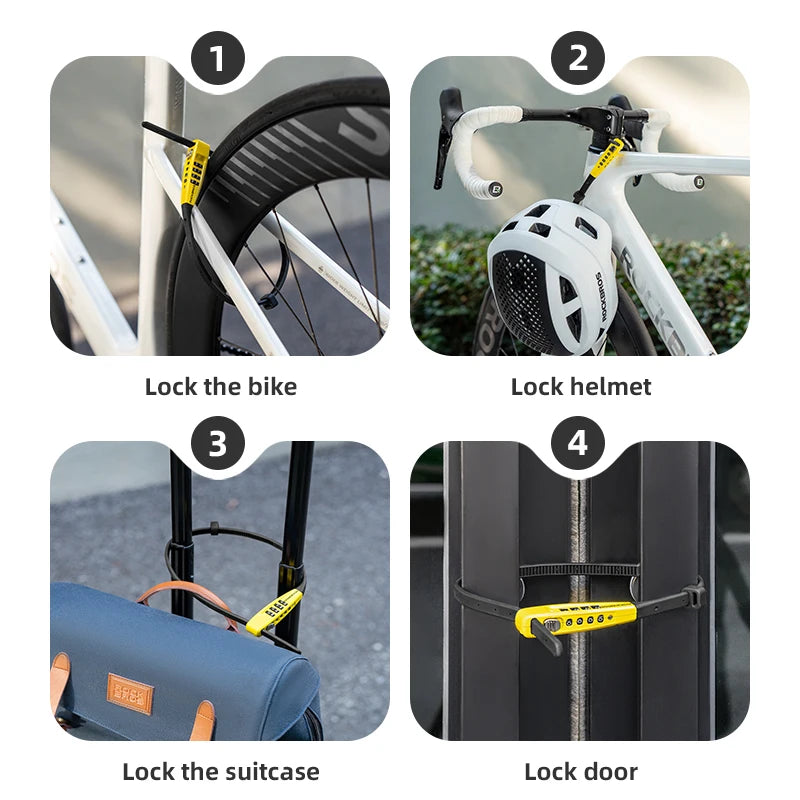 1.5m Cable Lock for Bikes, E-Bikes and Helmets