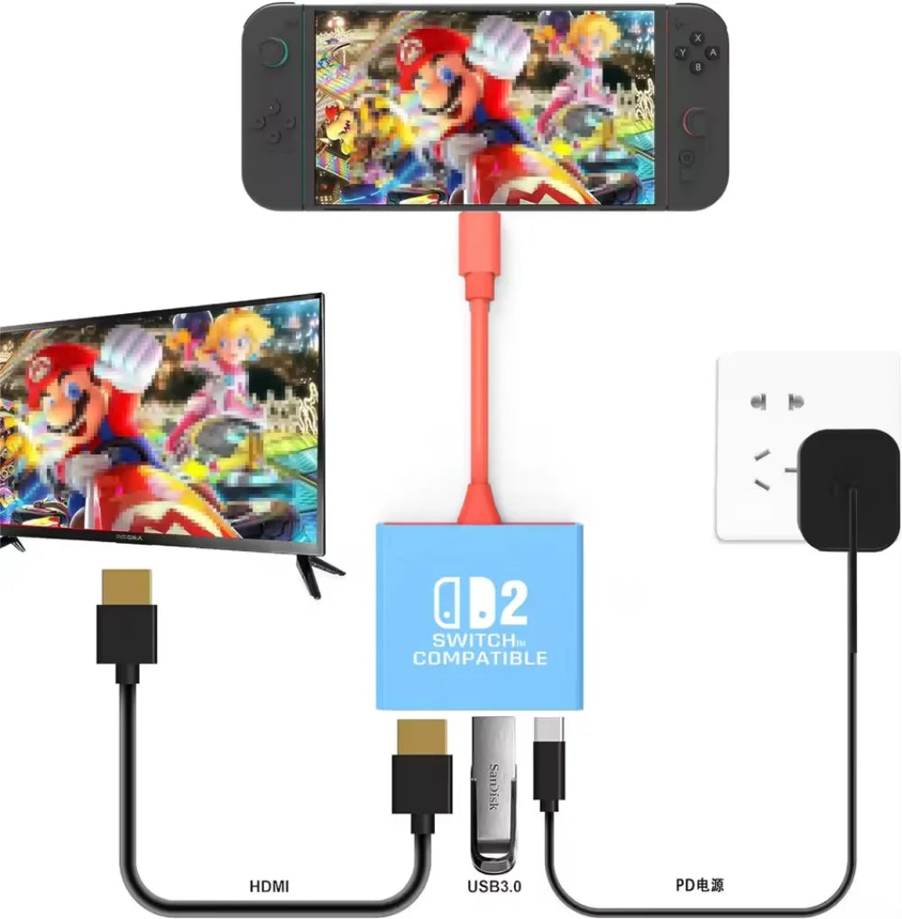Switch-2-HDMI-4K-Dock mit USB-3.0-Hub