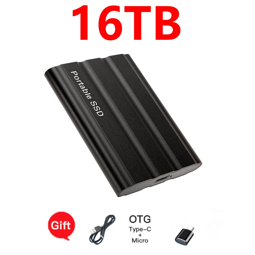 Reliable Slim Storage Device Portable External SSD 1TB 4TB 16TB 128TB High Speed for Notebook Laptop PC Usage