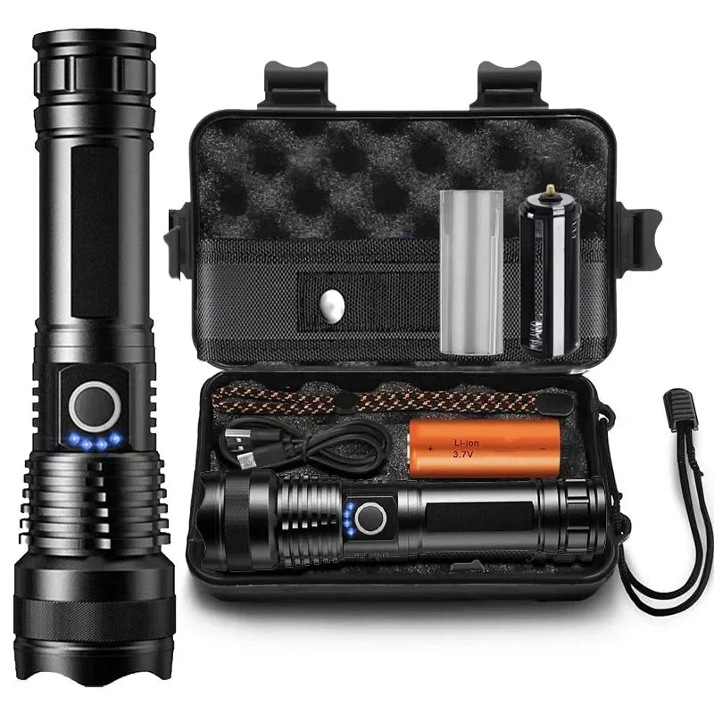 P50 Rechargeable Zoom Flashlight with Battery Options
