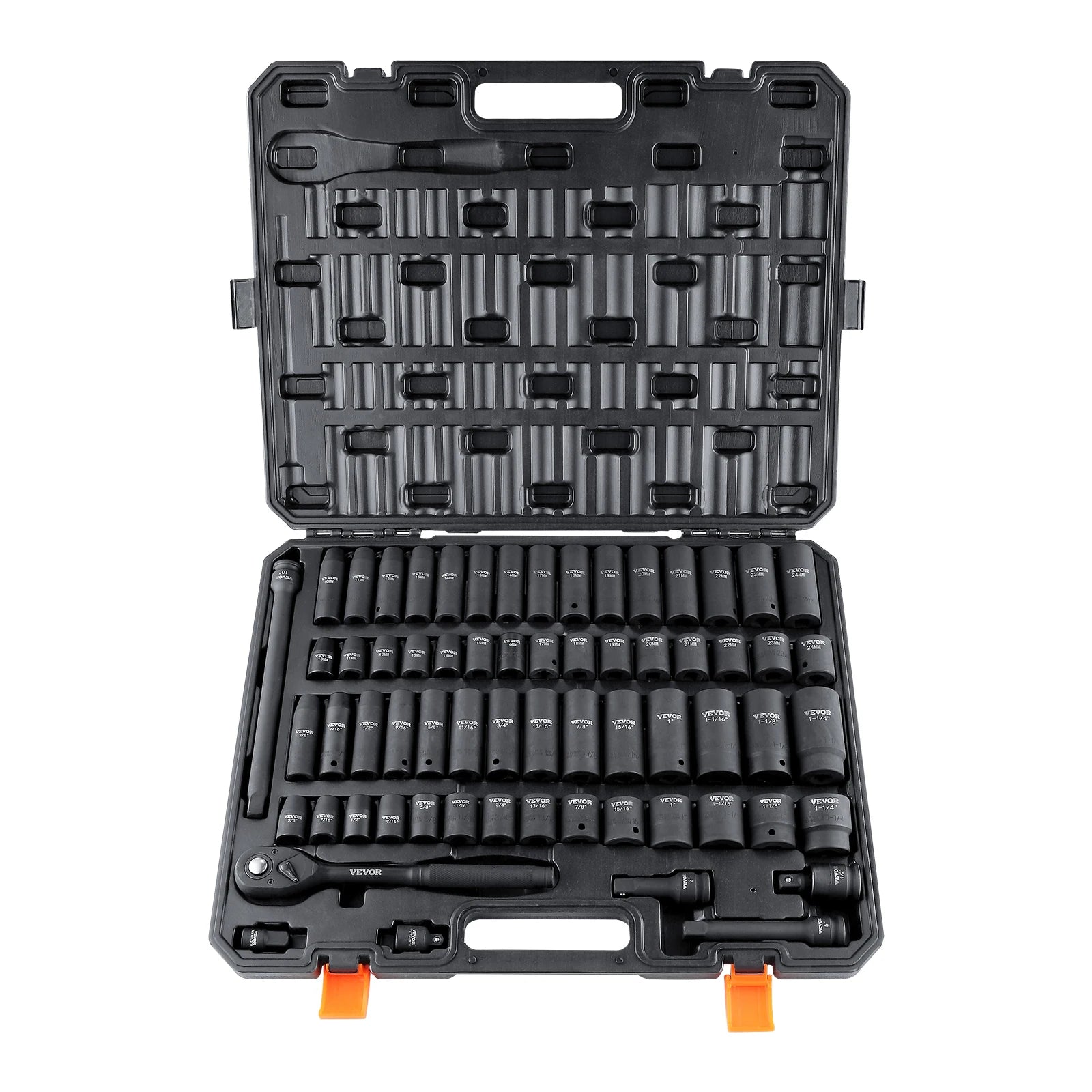 Set udarnih nasadnih ključeva 1/2" pogon, 65 komada, Cr-V čelik s kutijom