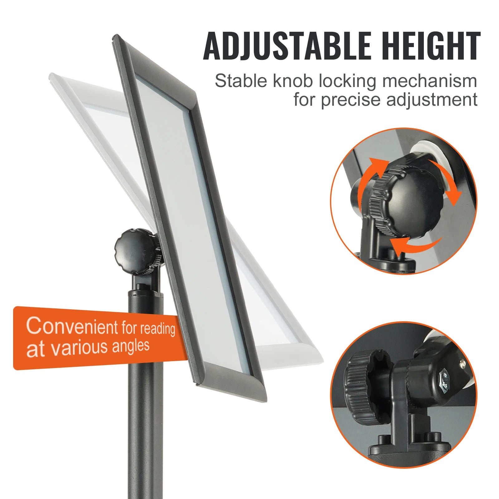 Support de panneau sur pied réglable avec cadre rotatif