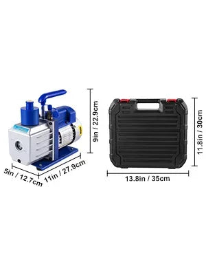 Vacuum Pump with Gauges for AC Refrigerant and HVAC Systems
