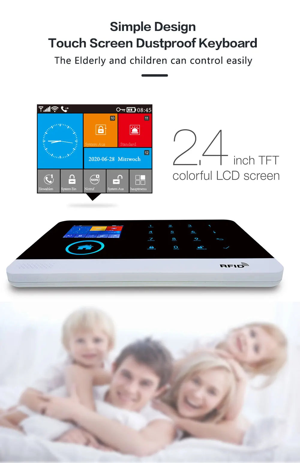 PGST home alarm system, door detector, outdoor solar alarm, door and window/motion sensor, 433MHz, GSM, wireless, anti-theft