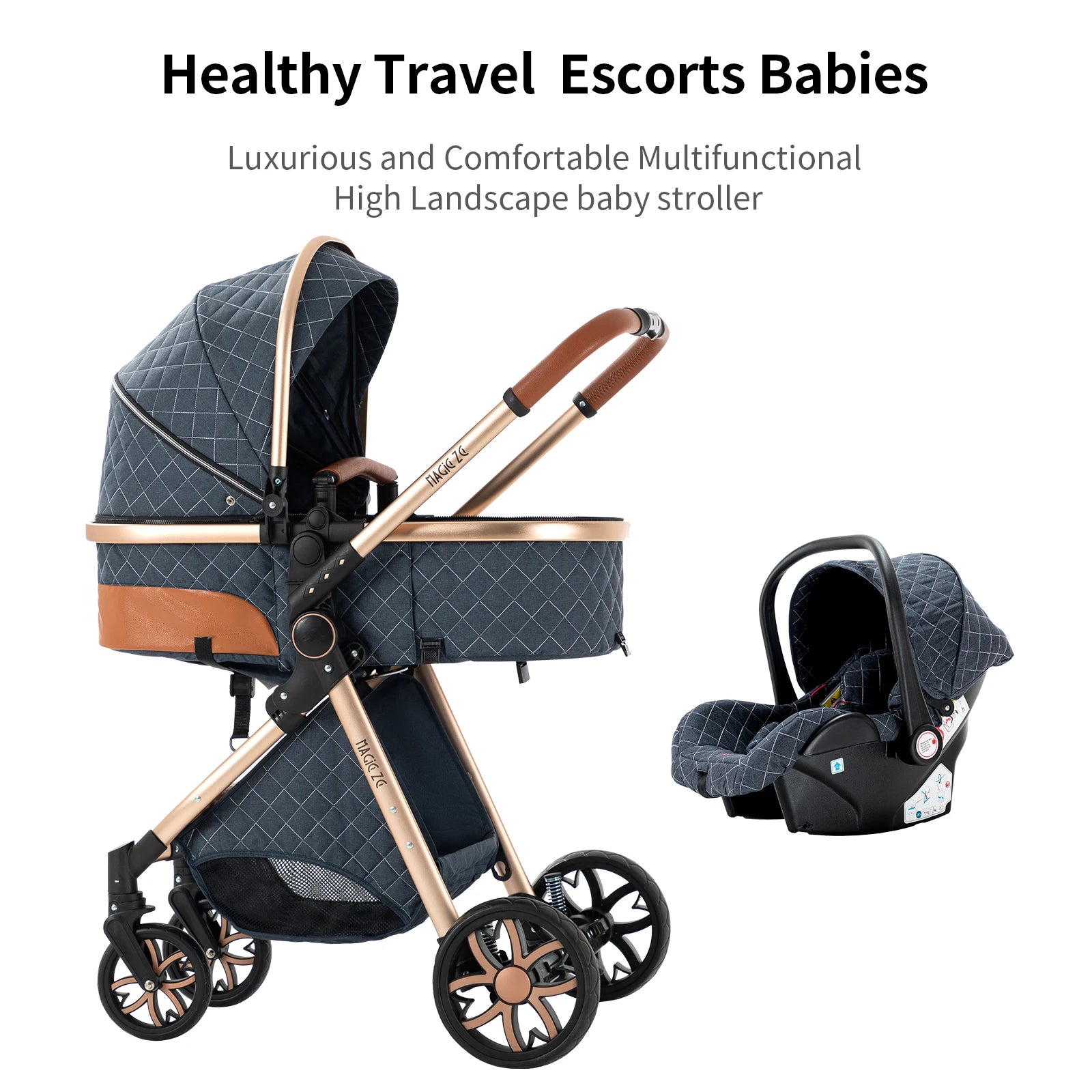 Baby Stroller 3‑in‑1 Lightweight Multifunction Carriage for Newborns