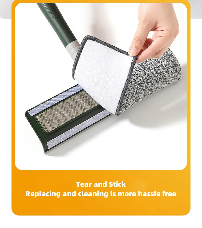 72-226CM Extended Window Cleaning Tool Glass Cleaner Mop with Silicone Scraper Window Cleaning Brush Household Cleaning Tools