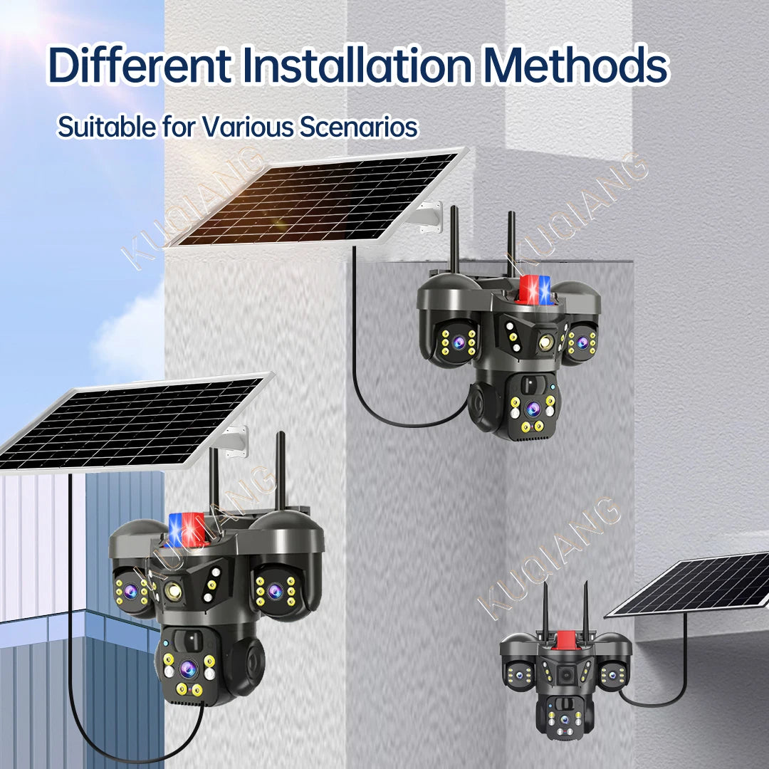 15MP Triple Lens Solar Security Camera with 360° Tracking