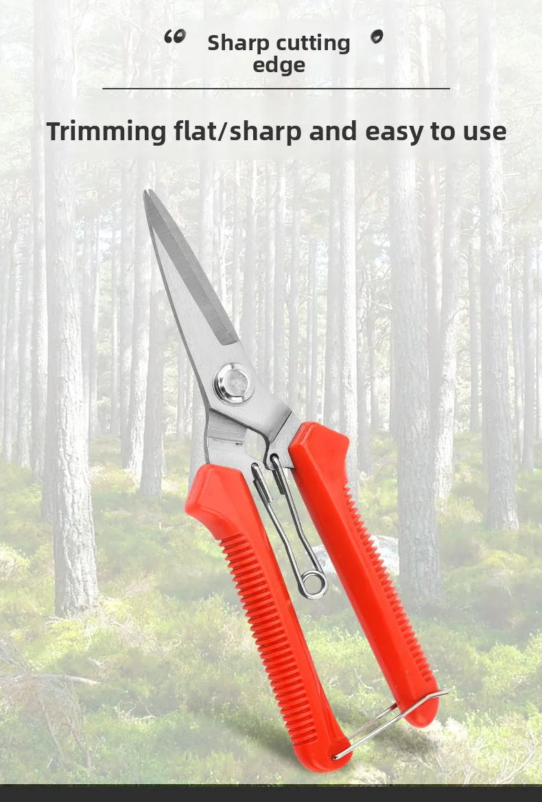 190mm Straight Head Pruning Shears Non-slip HandleStainless Steel Outils Manuels Household Bonsai Garden Scissors Pruing Shear