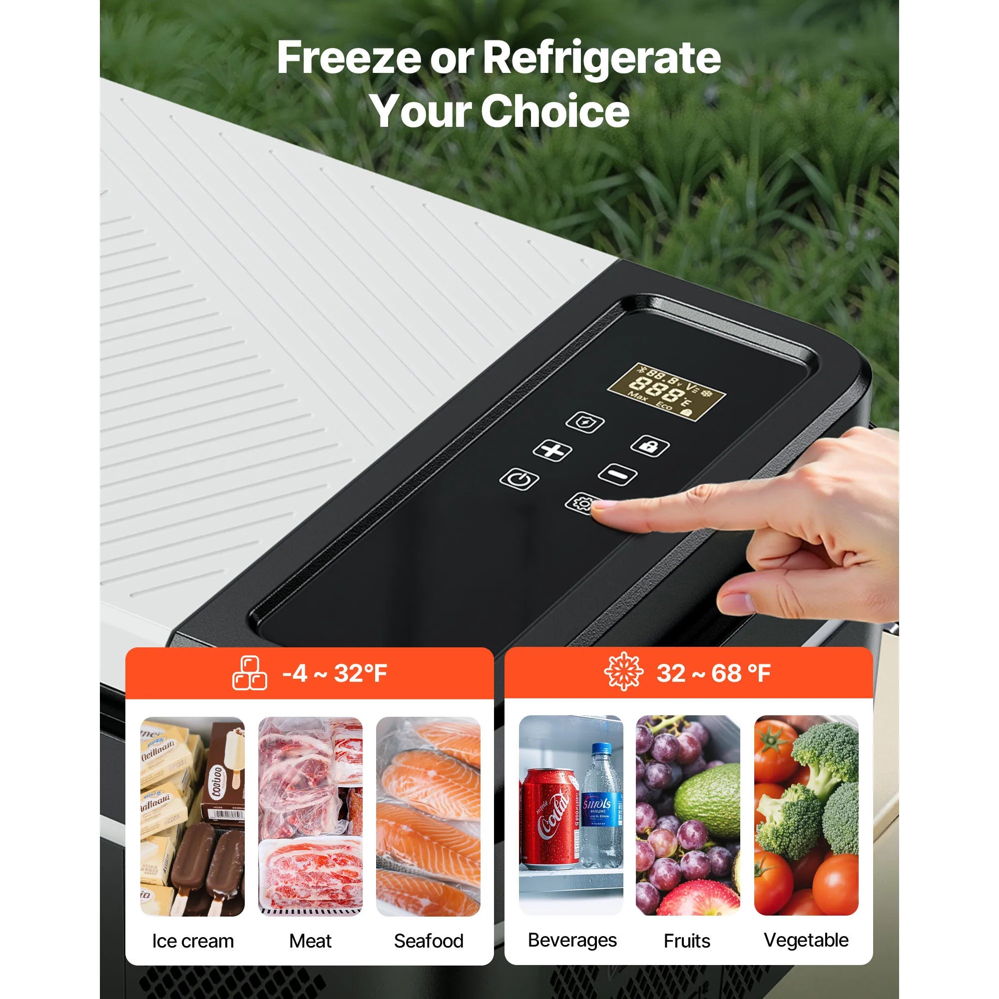 Portable 12V Car Fridge Cooler Freezer 15–55L with App Control