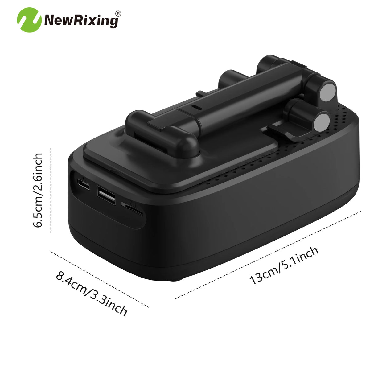 Wireless Phone Holder, Portable Speaker, Speaker Phone Holder, Emergency Power Bank, 1800mAh Battery, USB Charging, Hands-Free