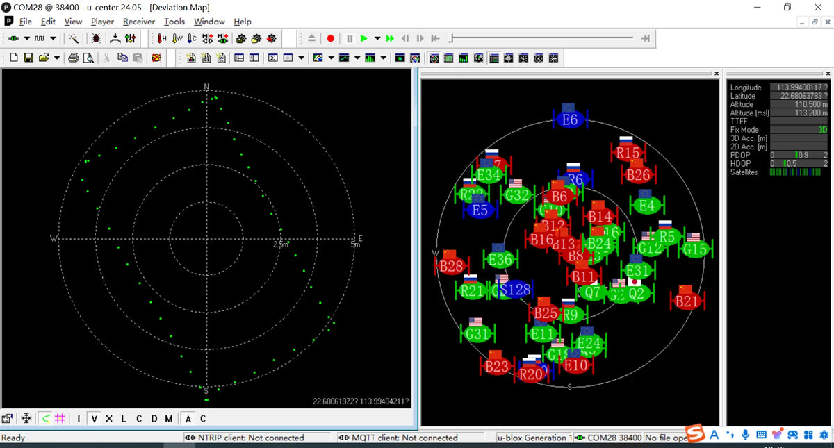 QUESCAN M10 smart GPS GNSS-mottaker GPS Galileo GLONASS BeiDou QZSS SBAS antennemodul NTP GPS 1PPS PPS-timing,1-25Hz