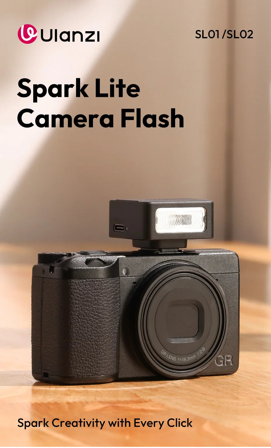 Ulanzi SL01 SL02 Mini Kamera Flaş Işığı SpeedLite GN8 6500K