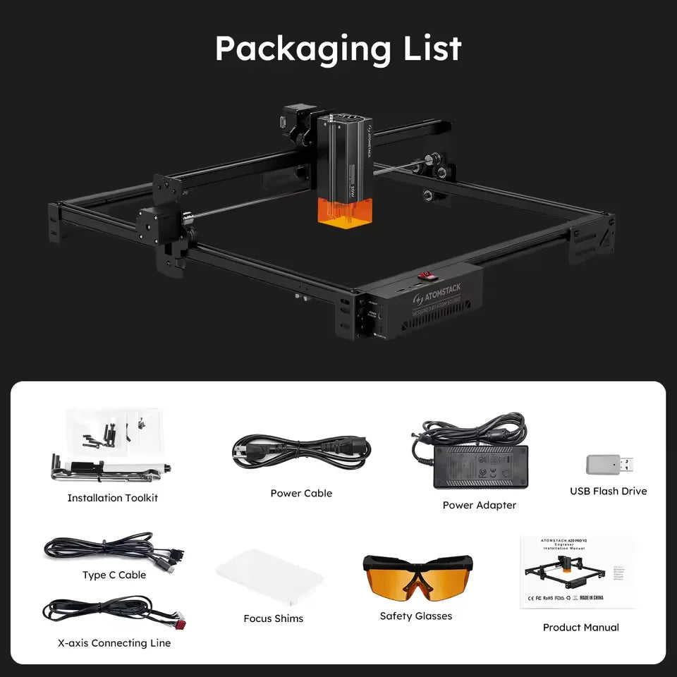 20W Laser Engraver with 400×400mm Area & Bluetooth Control