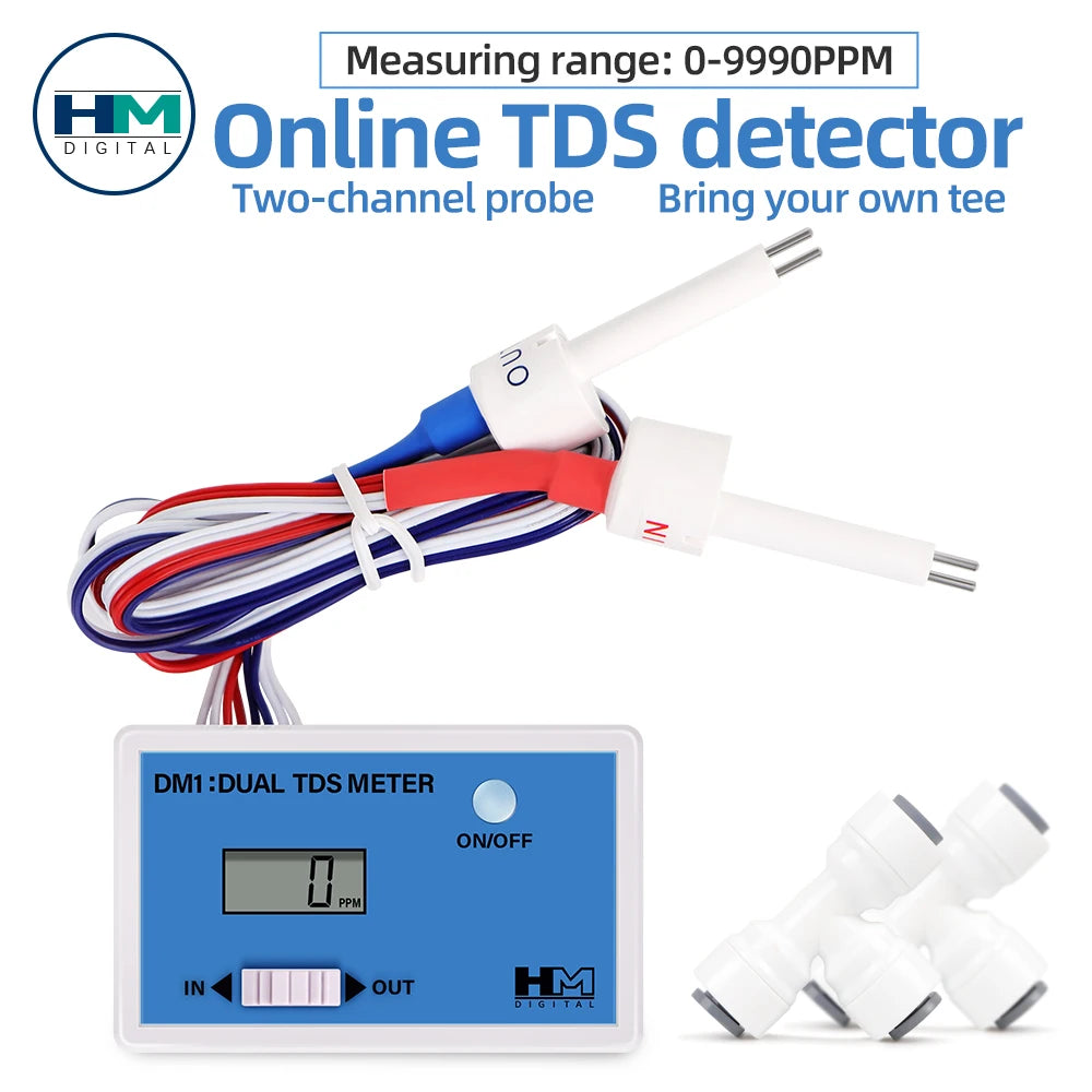 Dual-Probe Inline TDS or EC Water Meter