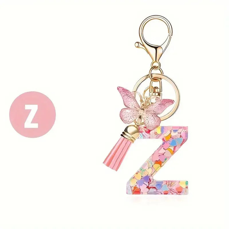 Fashion DIY Κεφαλίδες A-Z Letters keychain Μεταλλικός Φαρέτρα Pendant Key Chain Γυναίκες Κλειδί Αυτοκινήτου Αλυσίδα Απλό Γράμμα Όνομα Κλειδί Δώρο Κοσμήματα