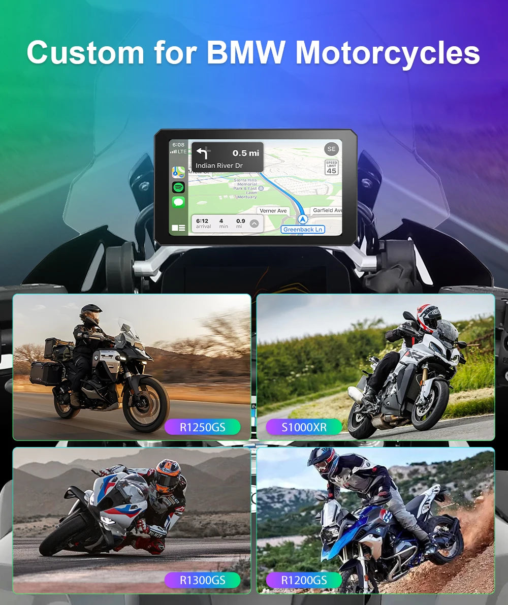 Navegador portátil para motocicleta B7 para BMW R1200 R1250GS S1000 M1000 XR ADV, táctil, al aire libre, impermeable, protector solar, CarPlay, Android Auto